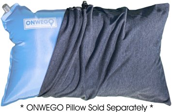 ONWEGO Pillowcase for Inflatable Travel and Camping Pillows, 100% Cotton, Handcrafted, Fits 12in x 20in Pillows