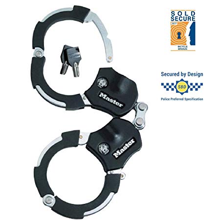 Master Lock Certified Cuffs, Bike Lock - Police Approved [1 pivoting link] 8200EURDPRO - Best used for e-scooters, bicycles