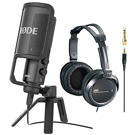 Rode NT-USB USB  Condenser Microphone with JVC HARX300 Full-Size Headphones (Black)