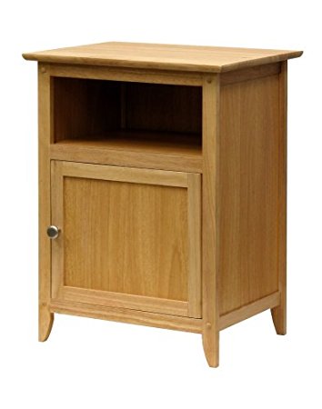 Winsome Wood End Table/Night Stand with Door and Shelf, Natural