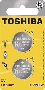 TOSHIBA CR2032 3V Lithium Coin Cell Child Resistant Blister Package (2 Batteries)