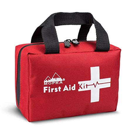 First Aid Kit - Mopha Premium 141 Piece Medical Kit Home, Travel, Camping, Hiking, Office, Car Sports, Emergency & Survival