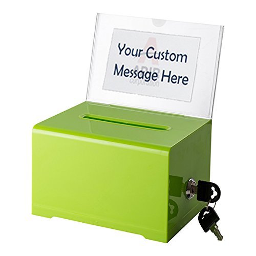 Adir Acrylic Donation & Ballot Box with Lock (6.25" X 4.5" X 4") - Green