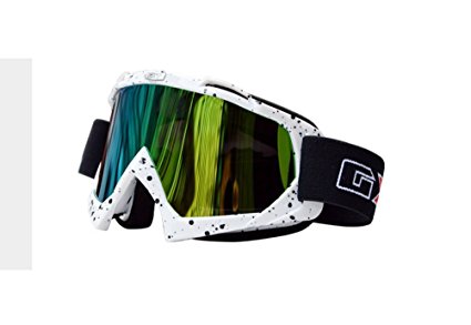 JOLIN Windproof Goggles Dustproof Scratch-Resistant Multicoated Optics Snowboarding Glasses Protective Safety Lens,White Frame with Coloured Lens