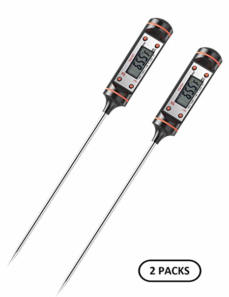 Meat Thermometer, Mrli 2 Pack Instant Read Thermometer Cooking Thermometer Food Thermometer Grill Thermometer Kitchen Thermometer With LCD Screen Anti-Corrosion For Food Meat Grill BBQ Bath Etc