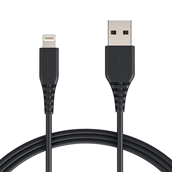 AmazonBasics Apple Certified Lightning to USB Charge and Sync Cable, 6 Feet (1.8 Meters) - Black