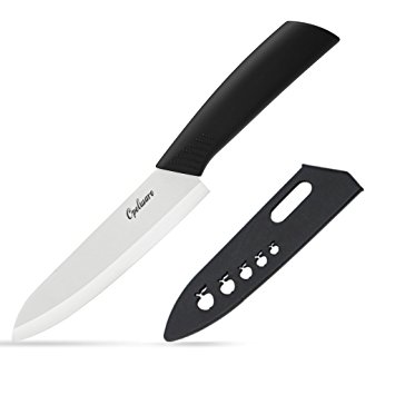 Opelware Ceramic Chef Knife, 6 inch Cutlery Kitchen Knife with Sheath Cover - Sharp Blade, Eco Friendly