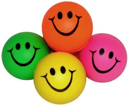 Mini Smile Face Relaxable Balls (1 Dz) Assorted colors