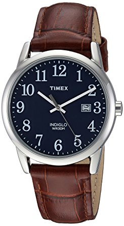Timex Easy Reader Date Full-Size Leather Strap Watch