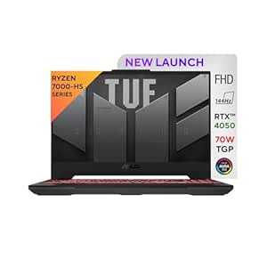 ASUS TUF Gaming A15, AMD Ryzen 7 7435HS, 15.6-inch FHD 144Hz, Gaming Laptop (16GB/512GB SSD/NVIDIA GeForce RTX 4050/Windows 11/90WHr/Mecha Gray/2.2 Kg), FA507NUR-LP082W