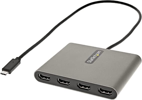 StarTech.com USB C to 4 HDMI Adapter - External Video & Graphics Card - USB Type-C to Quad HDMI Display Adapter Dongle - 1080p 60Hz - Multi Monitor Video Converter - Windows Only (USBC2HD4)