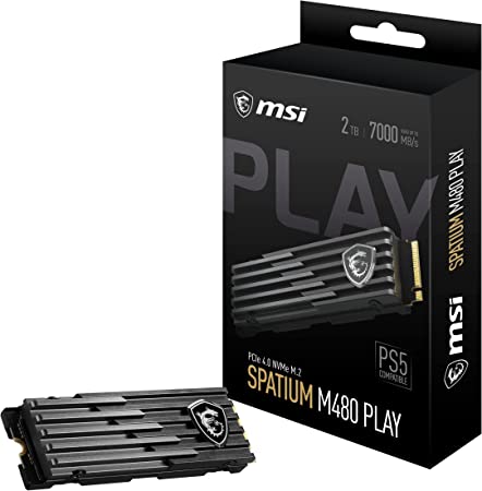 MSI SPATIUM M480 PCIe 4.0 NVMe M.2 2TB Play Internal SSD PCIe Gen4 NVMe (SPATIUM M480 PCIe 4.0 NVMe M.2 2TB Play)