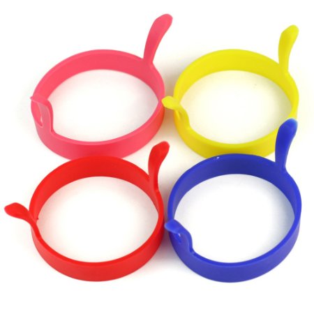 Home Kitty 4pcs Kitchen Cooking Silicone Fried Oven Poacher Pancake Egg Poach Ring Mould