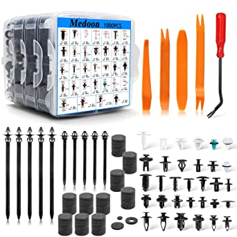 Car Retainer Clips 1115 PCS 32 Most Popular Sizes Fasteners Automotive Plastic Clips with 10 Cable Ties 1 Car Plastic Clip Remover for Ford GM Toyota Honda Chrysler BMW Benz Nissan Subaru Audi Mazda