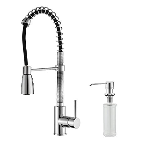 Kraus KPF-1612-KSD-30CH Single Lever Pull Down Kitchen Faucet and Soap Dispenser Chrome