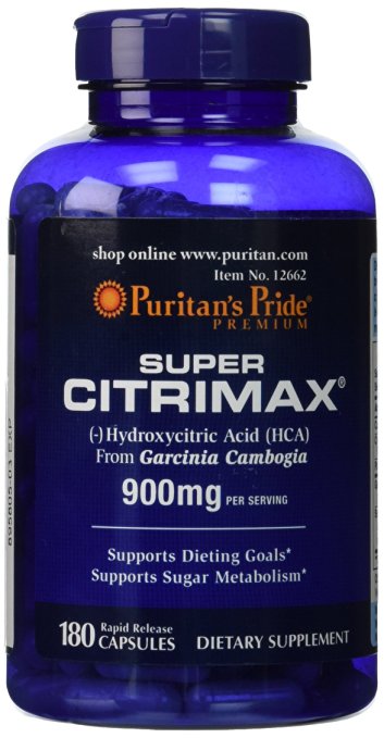 Puritan's Pride Super Citrimax Garcinia 900mg Cambogia-180 Capsules