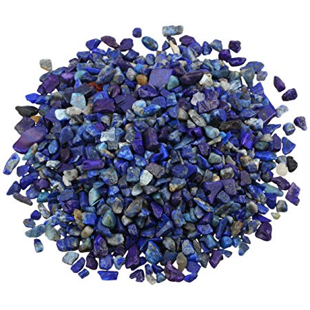 rockcloud 1 lb Lapis Lazuli Small Tumbled Chips Crushed Stone Healing Reiki Crystal Jewelry Making Home Decoration