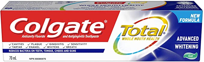 Colgate Total Advanced Toothpaste, Whitening, 70 mL