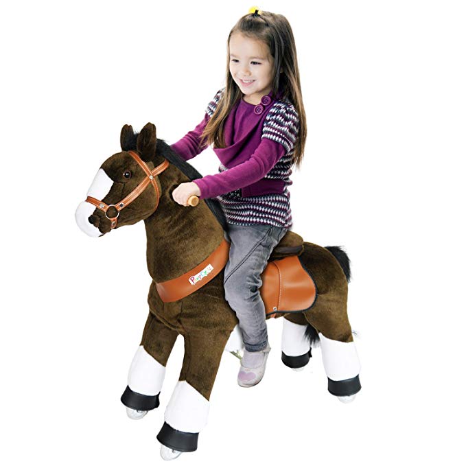 PonyCycle Pony Cycle Riding Horse Chocolate Brown with White Hoof- Med. Riding Horse