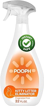 Pooph Kitty Litter Box Deodorizer, 32oz Spray - Dismantles Odors on a Molecular Basis, Cats, Freshener, Eliminator, Urine, Poop, Pee, Deodorizer, Natures, Fresh, Clean, Furniture, Potty, Safe