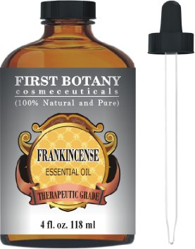 Frankincense Essential Oil With A Glass Dropper - Big 4 Fl Oz - 100 Pure and Natural With Premium Quality and Therapeutic Grade - Ideal for Aromatherapy and Massages