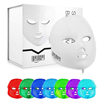 NEWKEY Light Therapy Acne Mask, Led Light Therapy 7 Color Facial Skin Care Mask - with Clinically Proven Blue & Red Light Treatment Acne Photon Mask - Korea PDT Technology for Acne Reduction