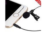 Professional Lavalier Lapel Clip on Microphone Lapel Condenser Mic for iPhone iPad iPod Touch Samsung Android and Windows Smartphones Youtube Karaoke Studio Noise Cancelling Microphone