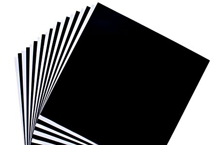 Scraft Artise Packaged Flat 12” x 12” Matte Finish Permanent Outdoor Adhesive Craft Vinyl, 20 Sheet Pack Black & White