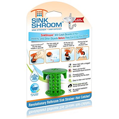 SinkShroom The Revolutionary Sink Drain Protector Hair Catcher/Strainer/Snare, Green