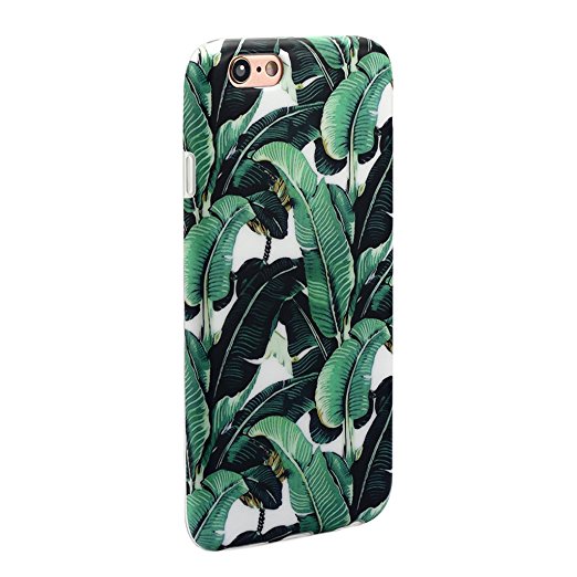 GOLINK Full Printing IMD Slim-Fit Ultra-Thin Anti-Scratch Shock Proof Dust Proof Anti-Finger Print TPU Case for iPhone 6/iPhone 6S(4.7 inch Display) - Banana Leaf