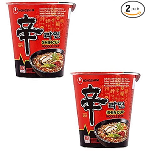 Nongshim Shin Ramyan Korean Cup Noodles 68GM ( Pack of 2 )