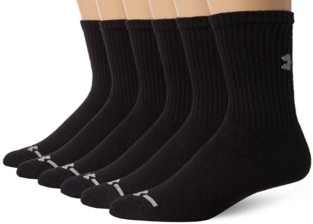 Under Armour Men's Charged Cotton Crew Socks (Pack of 6)