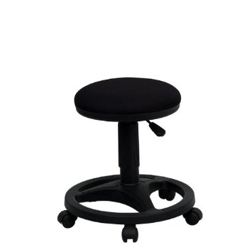 Flash Furniture WL-905DG-GG Black Ergonomic Stool with Foot Ring