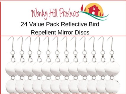 Fantastic Value 24 Large Disk Pack Bird Repellent Reflective Disc Bird Scarer By Wonky Hill Products