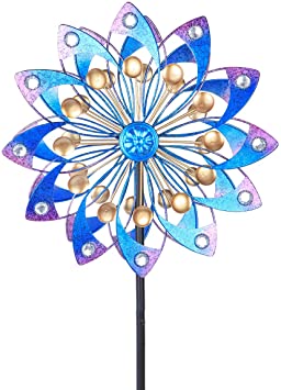 MUMTOP Wind Spinner 360 Degrees Double Wind Sculpture is Suitable for Decorating Your Patio, Lawn & Garden