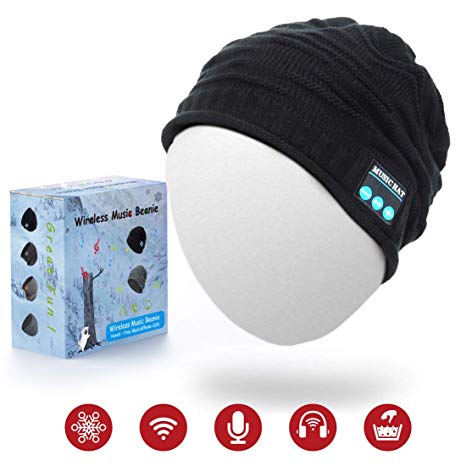 Bluetooth Beanie Hat, ZeroFire Bluetooth Headphones Music Cap Wireless Headset Earphones Bluetooth 4.2 Built-in Microphone Stereo Speaker 4-6 Hour Playtime Easy-Pair Winter & Christmas