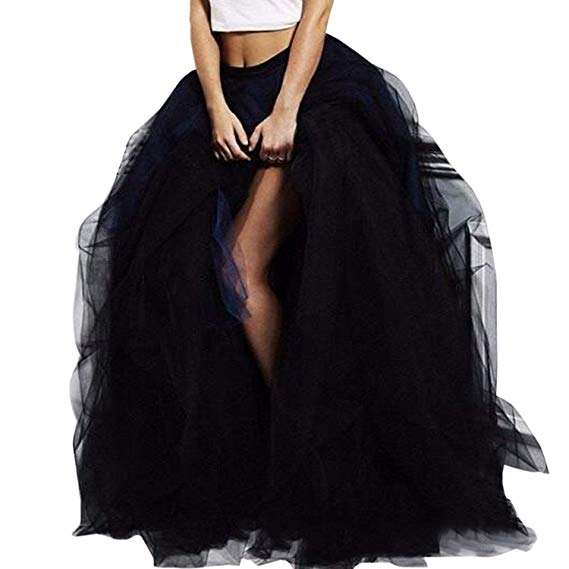 WDPL Wedding Planning Women's Long Maxi Tulle Special Occasion Bustle Night Out Skirt