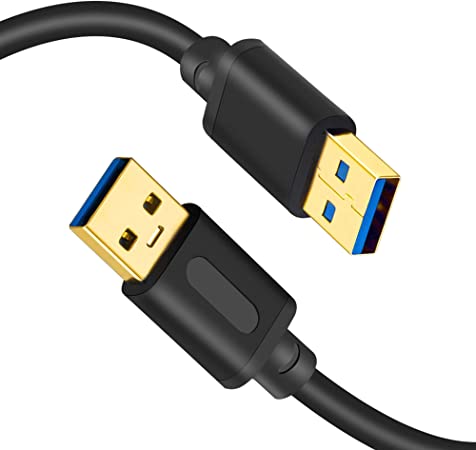 USB 3.0 Male to Male Cable 1ft,Tan QY USB to USB Cord USB Cable Male to Male USB 3.0 Cable Type A Male to Type A Male Cable (2Pack-1Ft)