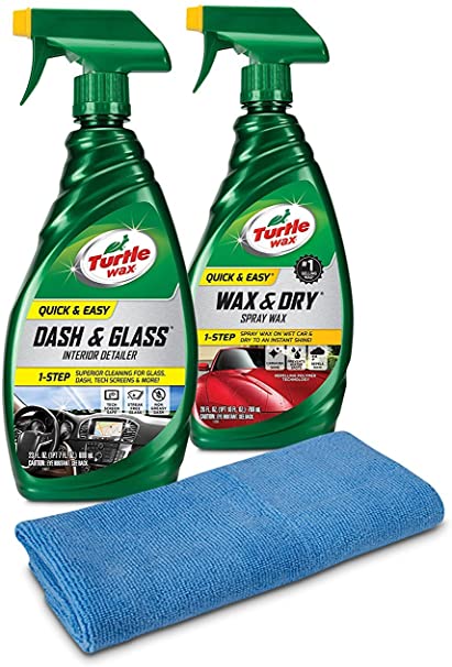 Turtle Wax 50836 Quick & Easy Interior & Exterior Kit with Microfiber Towel, 49. Fluid_Ounces