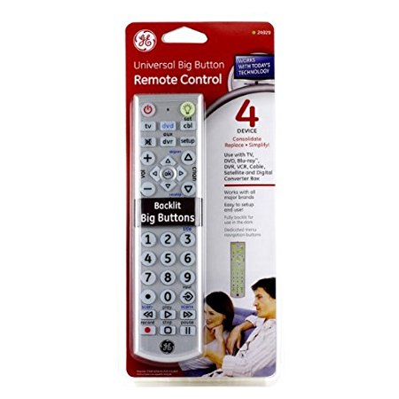 GE 24929 Universal Big Button Remote Control