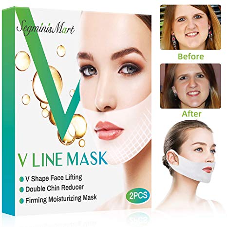 V Line Mask,Double Chin Reducer,Chin Up Patch,Face Lift V Lifting Chin Up Patch V Shape Face Lifting V Zone Mask Tape Firming Mask (Striped1)