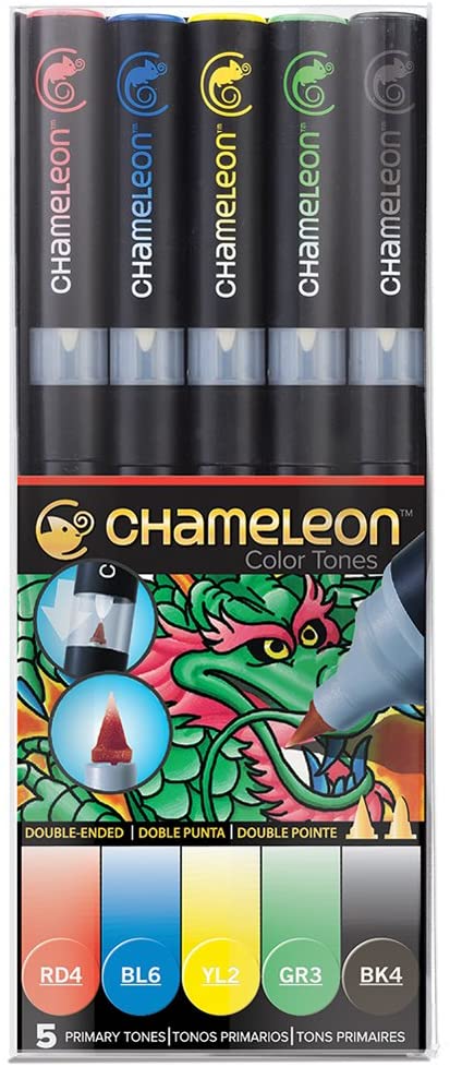 Chameleon, Primary Tones Set, Pens - Pack of 5