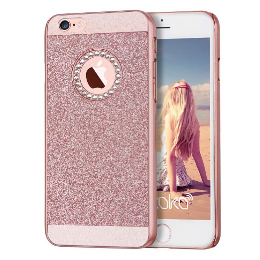 iPhone 6s Plus Case, Imikoko® Fashion Luxury Protective Hybrid Beauty Crystal Rhinestone Sparkle Glitter Hard Diamond Case Cover For iPhone 6s/6 Plus (Bling Rose Gold)
