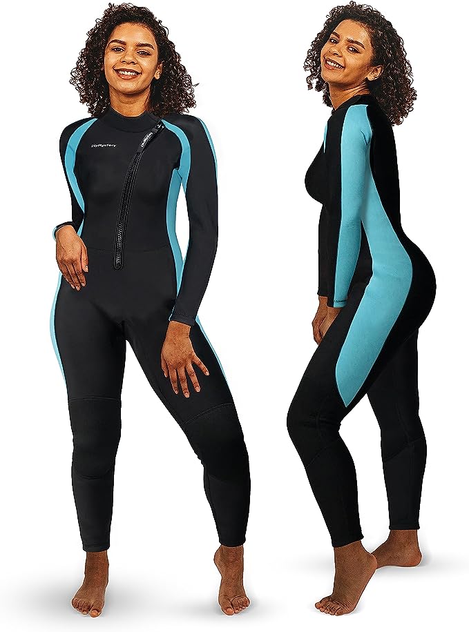 Divmystery Wetsuit Women (15 Sizes) - Super Stretchy - 3/2mm Full Body Wet Suit for Women, Wetsuit for Surfing Diving Snorkeling Kayaking Paddleboarding Water Sports in Cold Water