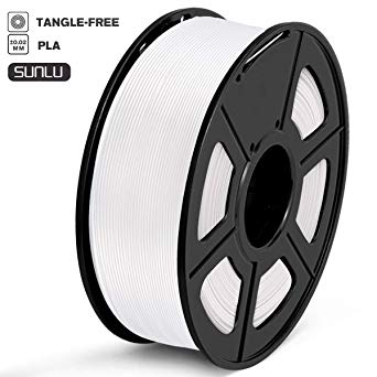 SUNLU PLA Filament 1.75mm 3D Printer Filament PLA Tangle-Free 1kg Spool (2.2lbs), Dimensional Accuracy of  /- 0.02mm PLA White