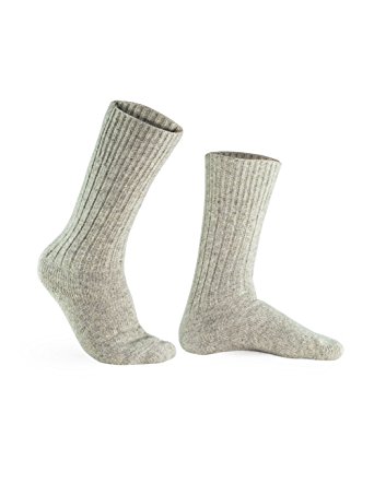100% Pure Wool Socks - Men, Natural Gray