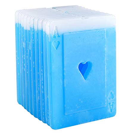 OICEPACK Ice Packs Cool Packs for Cooler Ice Pack for Lunch Box Ice Packs for Cooler Slim Reusable Cooler Ice Pack Long Lasting Freezer Ice Packs Gel Cool Pack Poker Design (10pcs Heart)