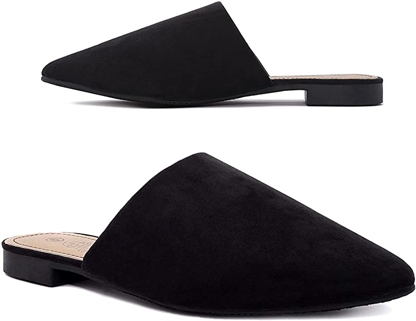 Charles Albert Slip On Mules for Women, Vegan Backless Flat Slides