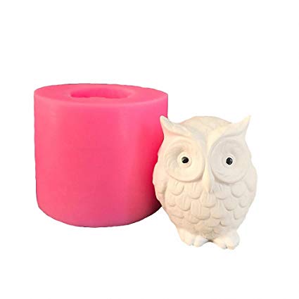 3D Owl Candle Mold - MoldFun Owl Silicone Mould for Cake Decorating, Chocolate, Fondant, Candy, Mini Soap, Lotion Bar, Polymer Paper Fimo Clay