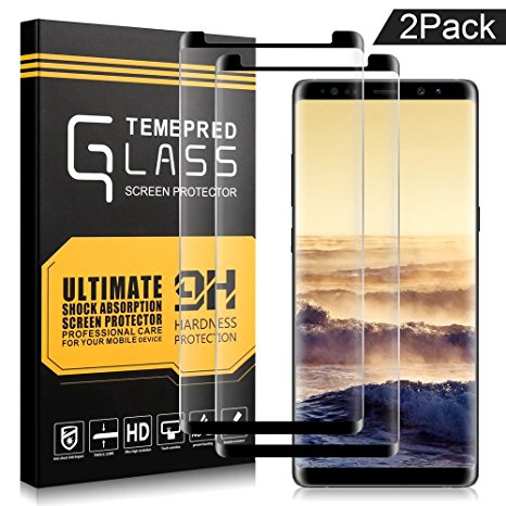 Iseason Samsung Galaxy Note 8 Screen Protector,Full Coverage HD Case Friendly Tempered Glass Screen Protector (2 Pack)